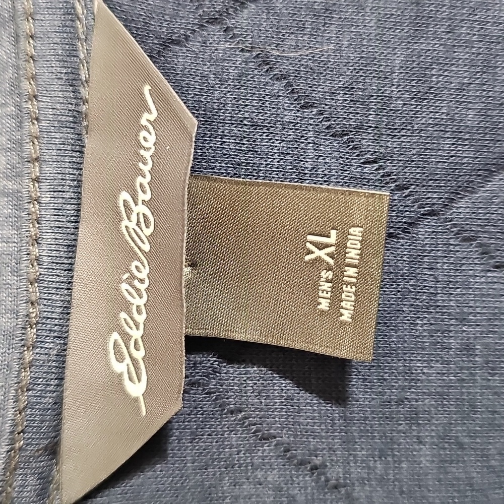 Eddie Bauer Shirt Jacket Quilted Shacket Chore Jacket Outdoor Blue Size L - Picture 8 of 9